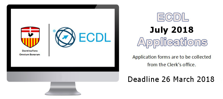 ECDL July 2018 application forms