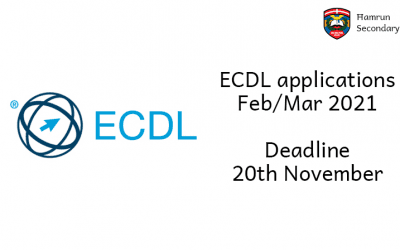 Year 11 ECDL applications – February/March 2021