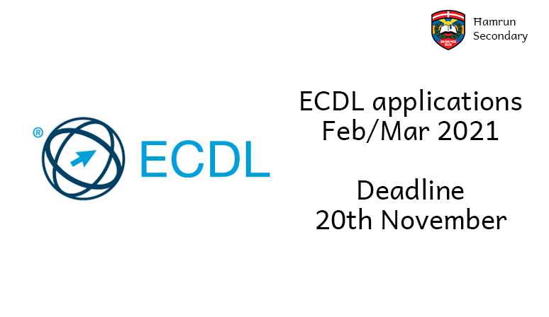 Year 11 ECDL applications – February/March 2021